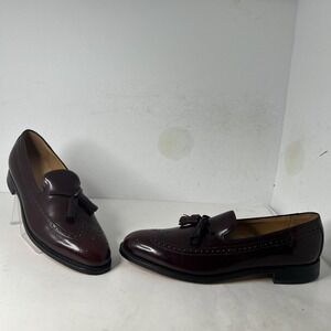 Johnson‎ & Murphy Aristocrat Deerfield Wing Tip Tassel Oxford Sz 12 Burgundy
